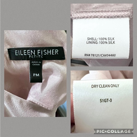 NWOT-Eileen Fisher-100% Silk Sleeveless Lavender Ruffled Dress-MP - Picture 9 of 9